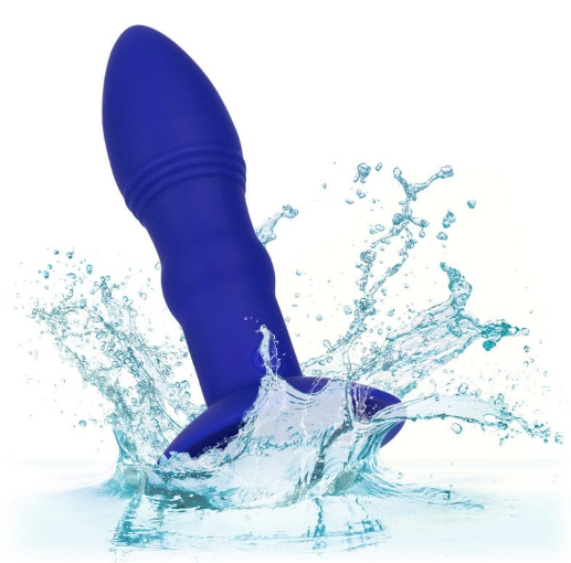 CalExotics Eclipse Wristband Remote Rimming Probe – Silicone anal toy with vibration, rotating beads, and wristband remote