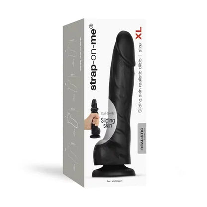 Strap On Me Sliding Skin Realistic Black Dildo – Dual Density Silicone dildo