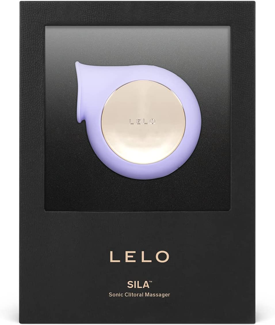 Elegant LELO SILA™ Cruise clitoral stimulator in soft silicone with wide mouth design, displayed on satin background.