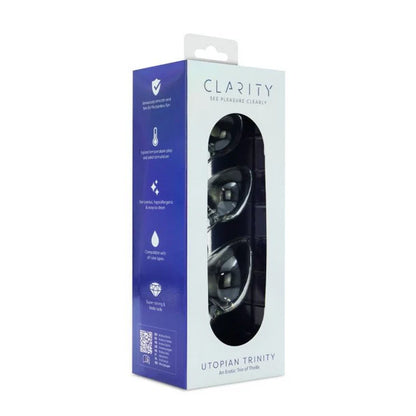 Clarity Utopian Trinity Glass Butt Plug Set