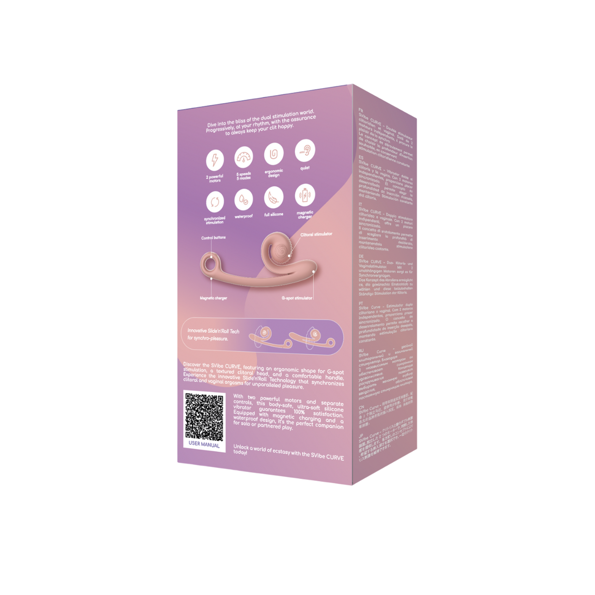 SVibe Snail CURVE Dual-Stimulation Vibrator -  Peachy Pink