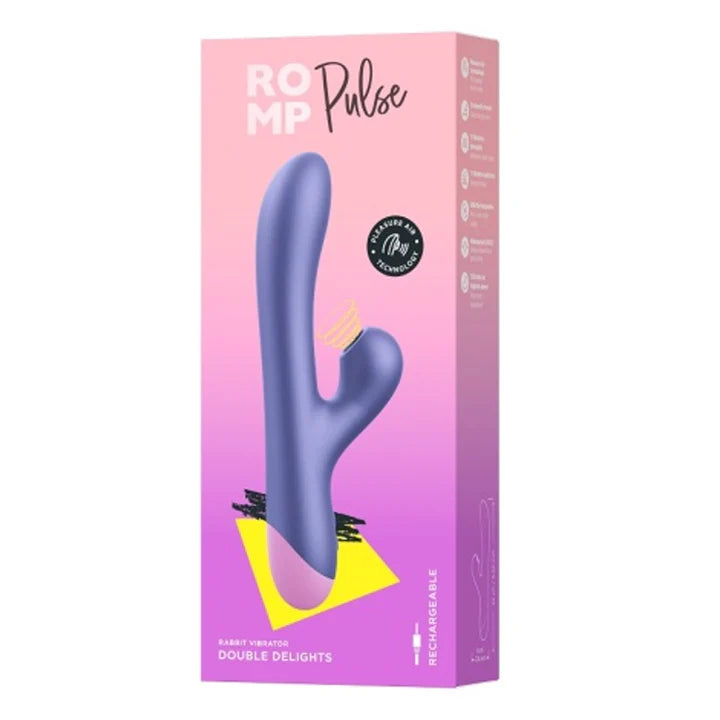 Romp Pulse rabbit vibrator – dual motor toy with Pleasure Air clitoral suction