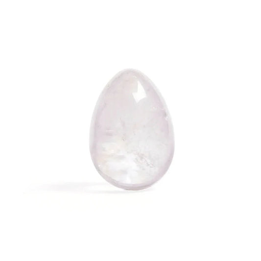 Clear quartz yoni egg with smooth polished crystal surface