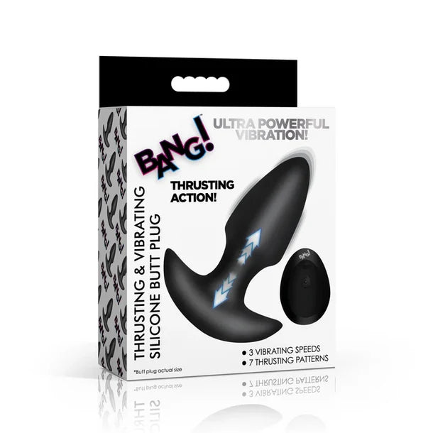 Rotating & Vibrating Silicone Plug With Remote Control