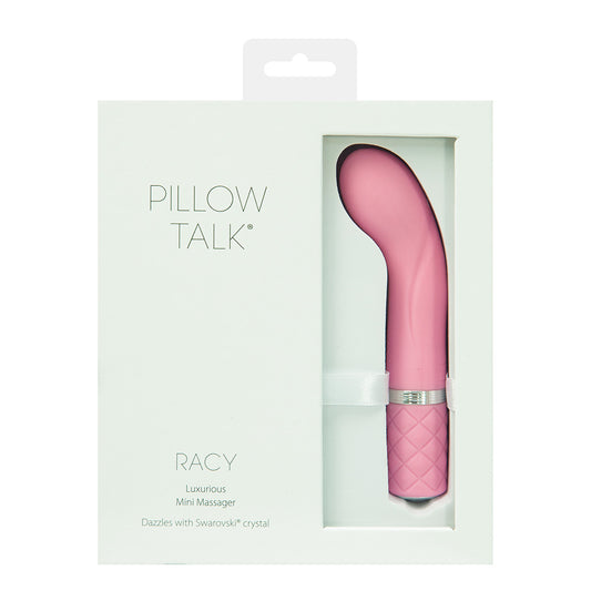 Elegant pink mini vibrator with curved silicone body and quilted texture