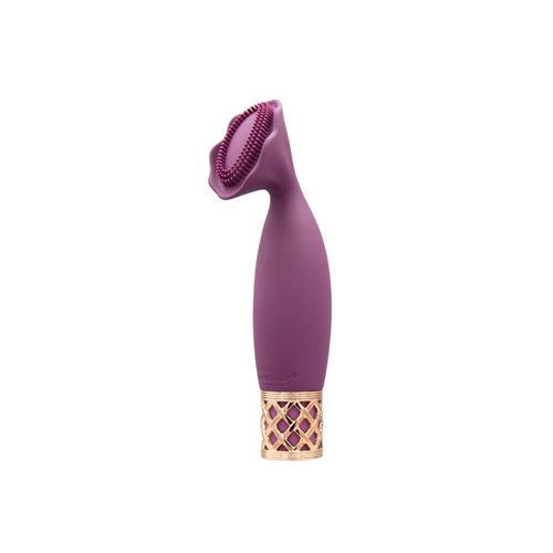 Pillow Talk Secrets Passion Massager – Wine Bristle-Head Clitoral Vibrator with Rose Gold Detail