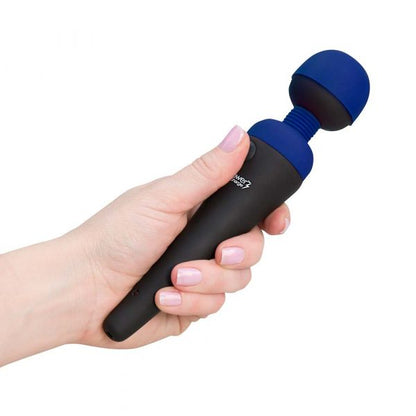 BMS Factory PalmPower Rechargeable Massager – Blue, Waterproof Cordless Silicone Wand