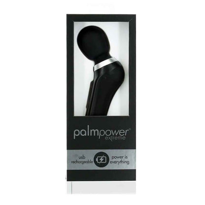 PalmPower Extreme Rechargeable Wand – Black, Ergonomic Powerful Silicone Vibrator by BMS Factory