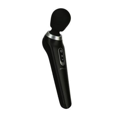 PalmPower Extreme Rechargeable Wand – Black, Ergonomic Powerful Silicone Vibrator by BMS Factory