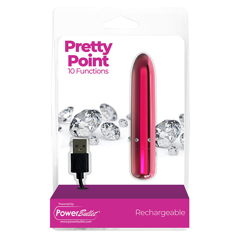 BMS Pretty Point 4" Bullet Vibrator – Crystal-Accented Compact Power Vibe with Pointed Tip
