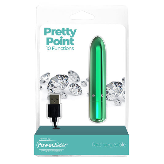 BMS Pretty Point 4" Bullet Vibrator – Crystal-Accented Compact Power Vibe with Pointed Tip