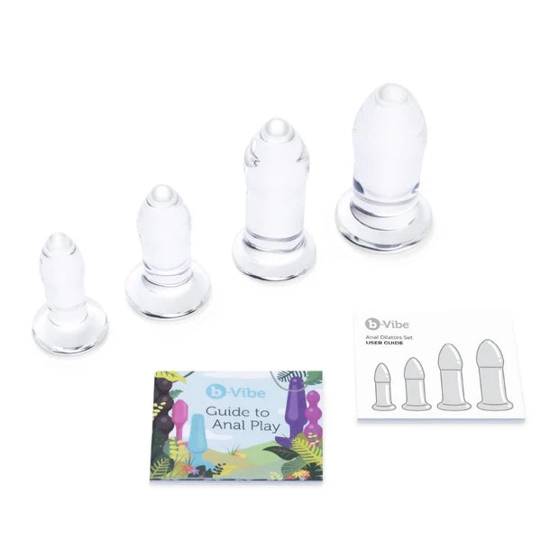 Beginner-Friendly Anal Trainer Set – 4 Sizes Glass Butt Plugs