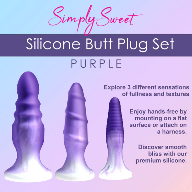 Simply Sweet 3 piece Silicone Butt Plug Set