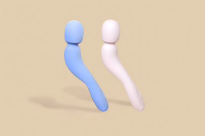 Dame Com Wand Vibrator in matte silicone with curved handle