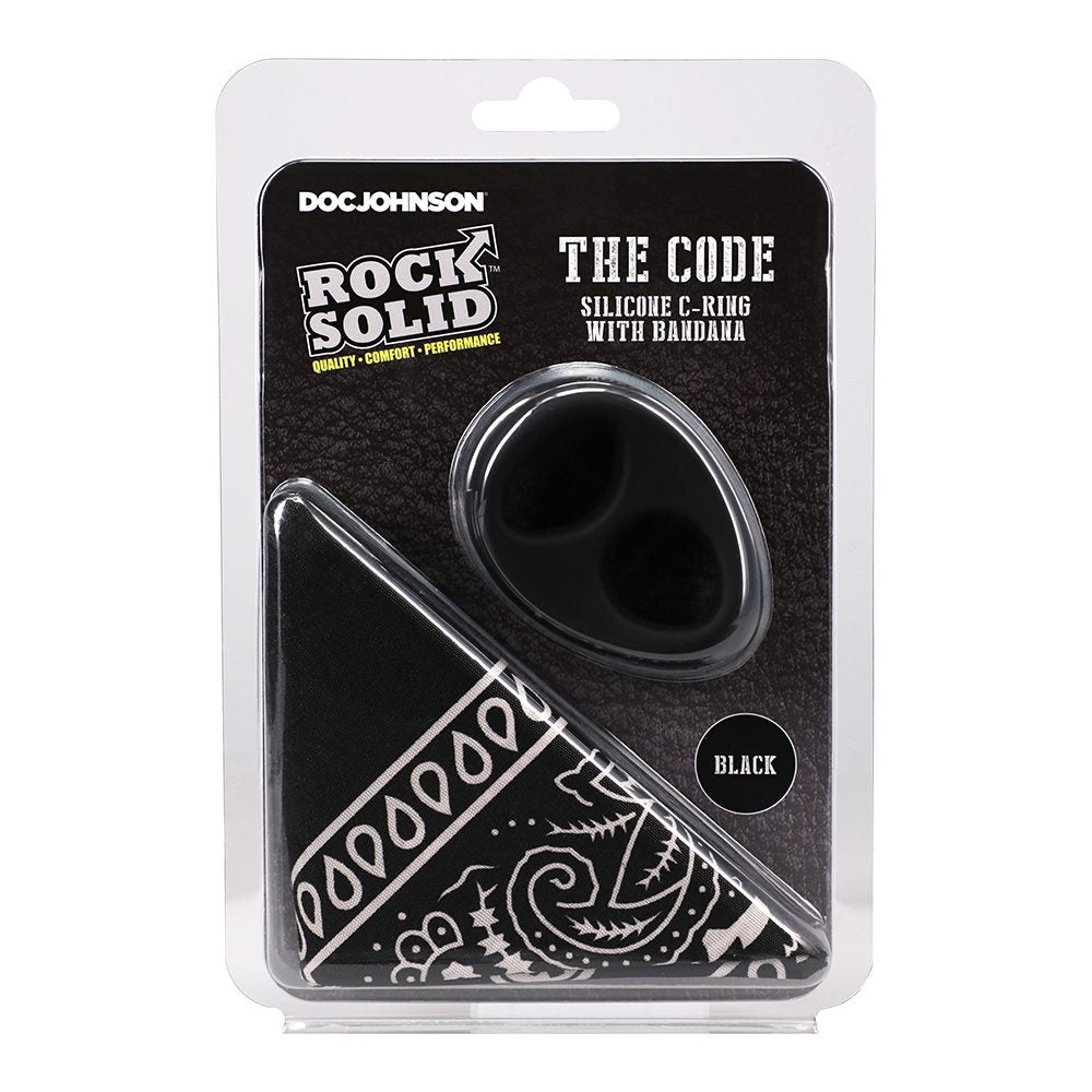 Doc Johnson The Code Silicone C-Ring with Bandana