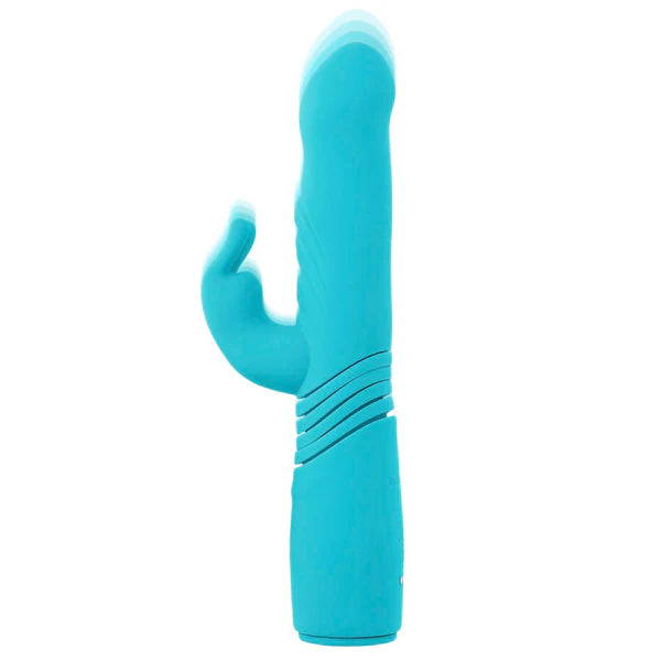 Evolved Bunny Hop thrusting rabbit vibrator dual motor waterproof rechargeable silicone vibrator