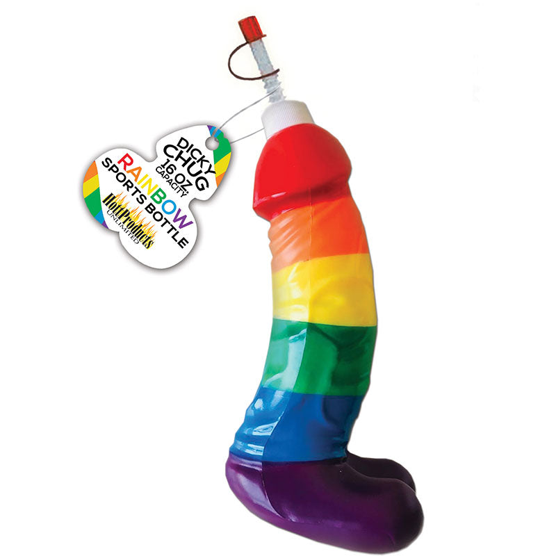 Rainbow Dicky Chug Sports Bottle 16 oz 