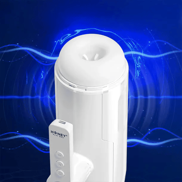 Honey Play Box Blanche Automatic Male Masturbator with thrusting and vibrating functions for advanced pleasure and stimulation
