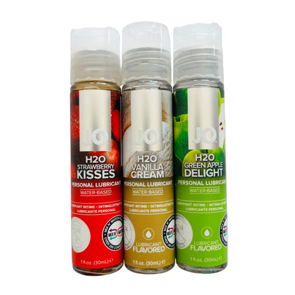 JO H2O Flavored Lube 3-Pack – Strawberry, Vanilla & Green Apple Travel Tubes
