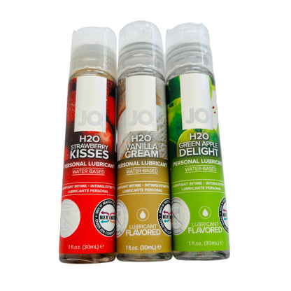 JO H2O Flavored Lube 3-Pack – Strawberry, Vanilla & Green Apple Travel Tubes