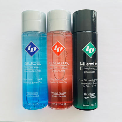 ID Lubricants 3-Pack Variety Set – Glide, Pleasure & Millennium (3 x 4.4 oz)