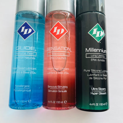 ID Lubricants 3-Pack Variety Set – Glide, Pleasure & Millennium (3 x 4.4 oz)