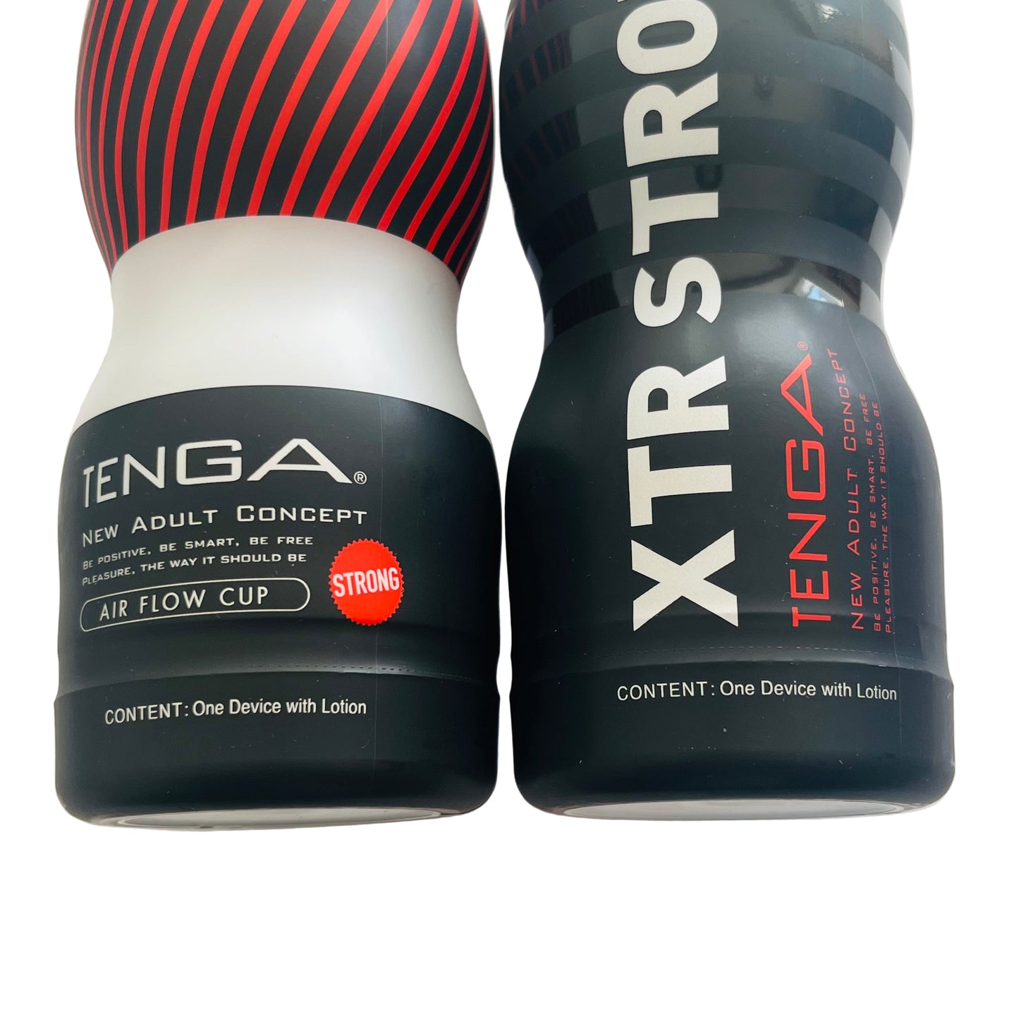 Two packaging containers for adult products on a white background