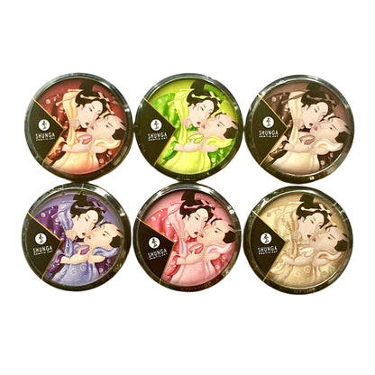 6-Pack Shunga Edible Massage Candle Set – Romantic Scents Travel Collection