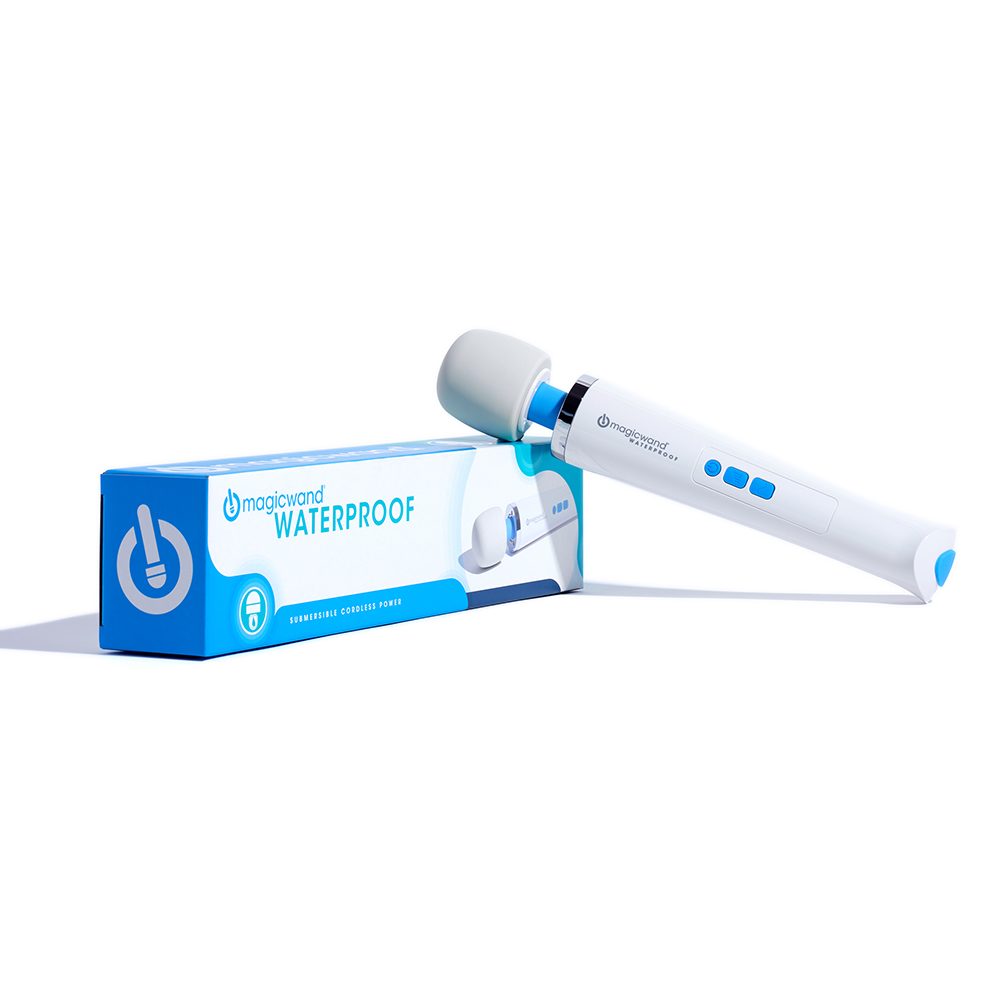 Magic Wand Waterproof Rechargeable Vibrator with silicone head and flexible neck – made in Japan