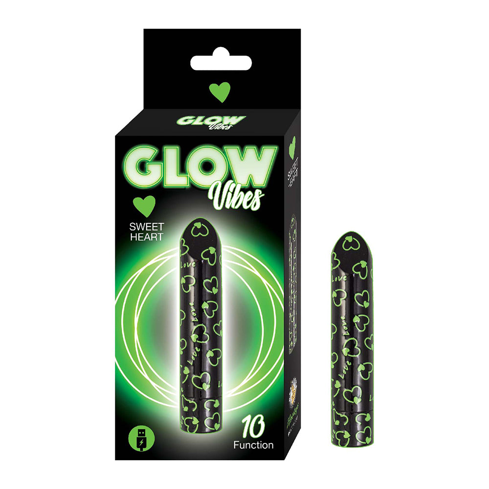Nasstoys Glow Vibes Sweet Heart – Glow-in-the-Dark Mini Heart Vibrator with 10 Functions
