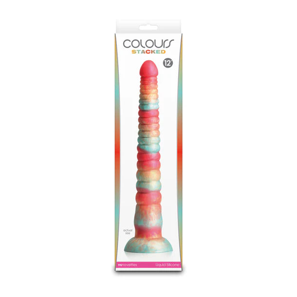 Colours Stacked Dildo 12" - Red/Gold