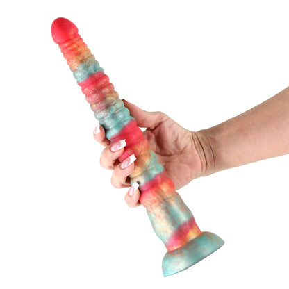 Colours Stacked Dildo 12" - Red/Gold