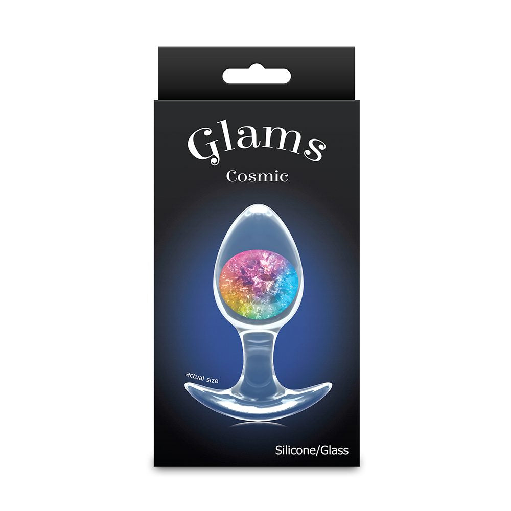 Silicone plug with internal glass marble in assorted starlight colors