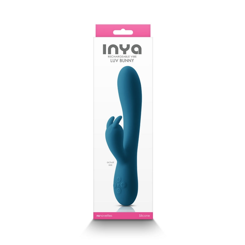 Blue toy with 'INYA' branding on a white background