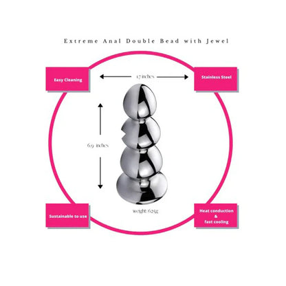 Extreme Anal Triple Bead | XL Stainless Steel Plug