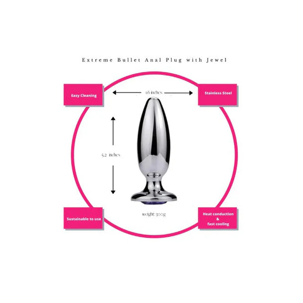 Extreme Bullet Anal Plug w/ Onyx Jewel