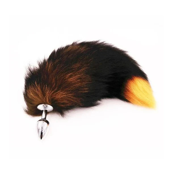 Real Fox Tail Plug - Small Stainless Steel