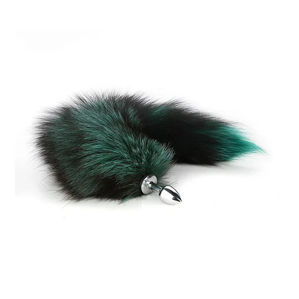 Real Fox Tail Plug - Small Stainless Steel