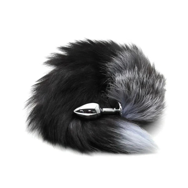 Real Fox Tail Plug - Large Stainless Steel