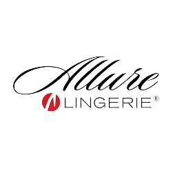 Logo of Allure Lingerie with a red heart symbol on a white background
