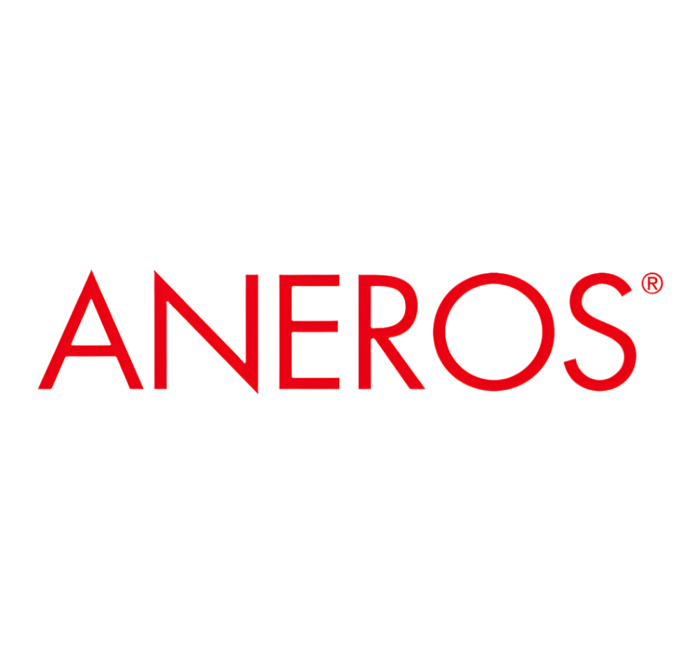 Red 'ANEROS' logo on a white background