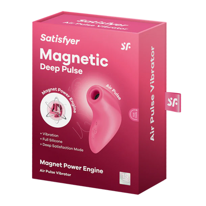 Satisfyer Magnetic Deep Pulse suction vibrator with Air Pulse technology, waterproof and USB rechargeable