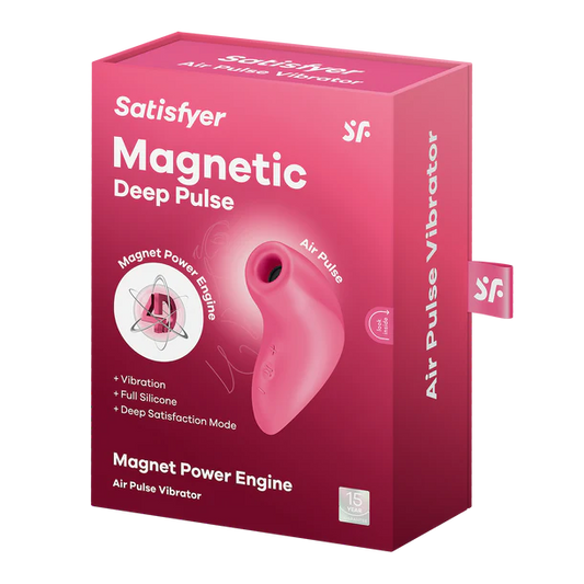 Satisfyer Magnetic Deep Pulse suction vibrator with Air Pulse technology, waterproof and USB rechargeable