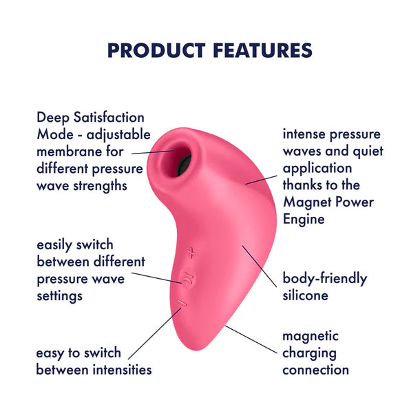 Satisfyer Magnetic Deep Pulse suction vibrator with Air Pulse technology, waterproof and USB rechargeable