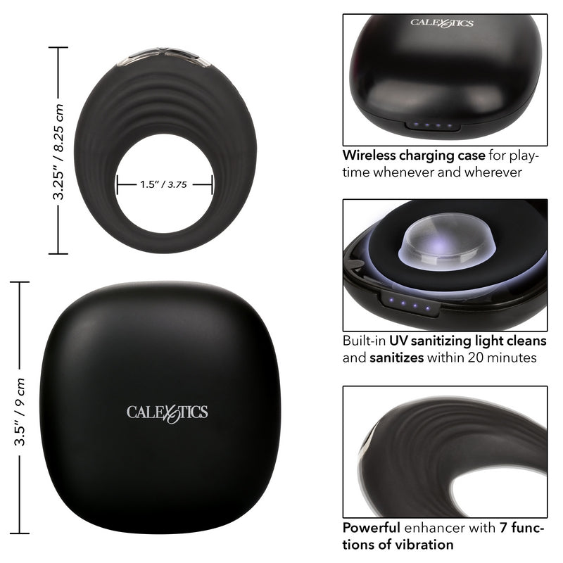 CalExotics Cock Ring with Travel-Friendly Magnetic Charger