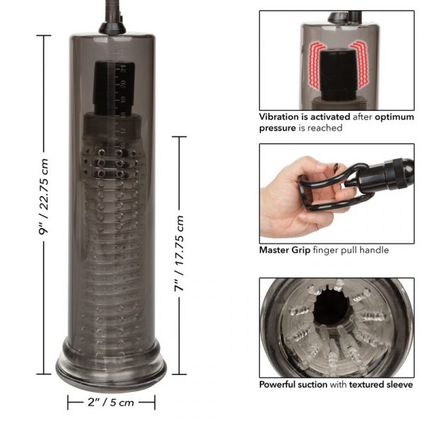 CalExotics Optimum Series Vibro Air Pump with pressure-activated vibration and Master Grip handle