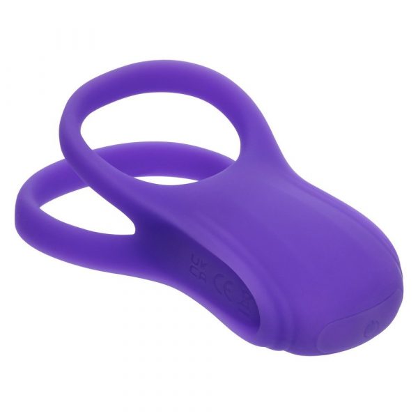 CalExotics Basic Essentials Rechargeable Dual Support Ring – silicone vibrating couples ring with dual support and waterproof rechargeable design
