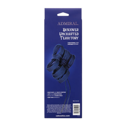 Blue packaging of Admiral product with text on a white background