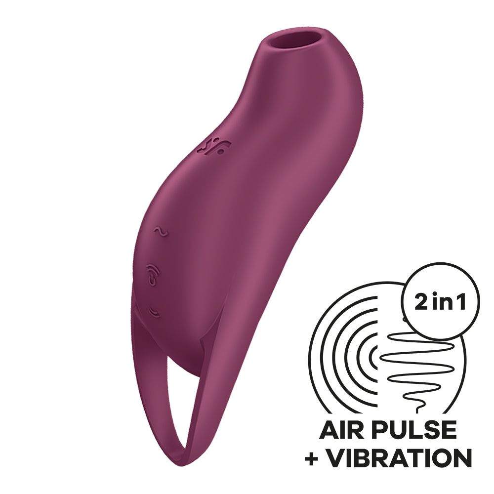 Satisfyer Pocket Pro 1 – Mint travel-sized air pulse and vibration clitoral stimulator with ergonomic ring handle