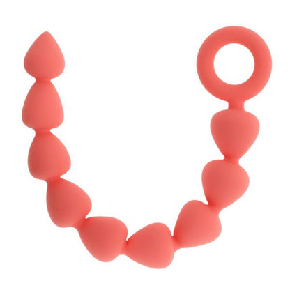 Sportsheets Peaches ’n CreaMe silicone anal beads with ergonomic ring handle
